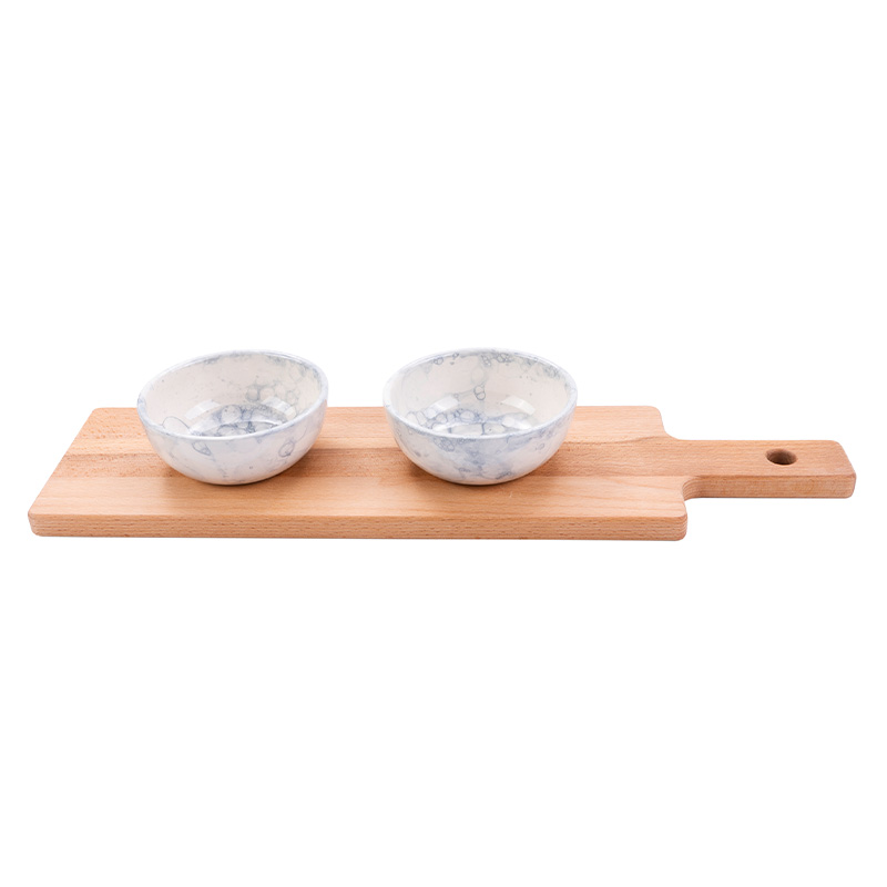Geschenkset plank & 2 schaaltjes Grijs Geschenkset plank 2 schaaltjes Grijs