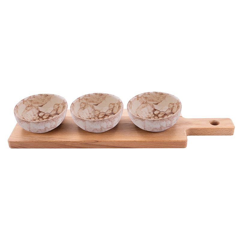 Geschenkset plank & 3 schaaltjes Terra Geschenkset plank 3 schaaltjes Terra