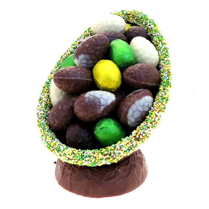 Luxe paasei gevuld met paaseitjes 450 gram Luxe paasei musket met paaseitjes 450 gram