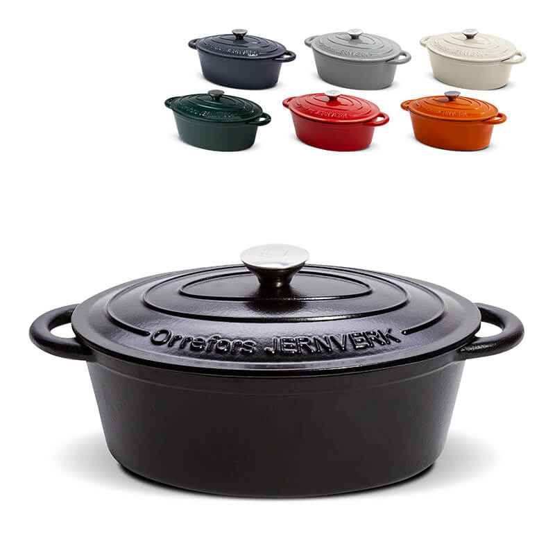 Geëmailleerde gietijzeren braadpan 3.5L - Orrefors Jernverk Orrefors Jernverk Ovale geemailleerde braadpan 3.5L LT54010