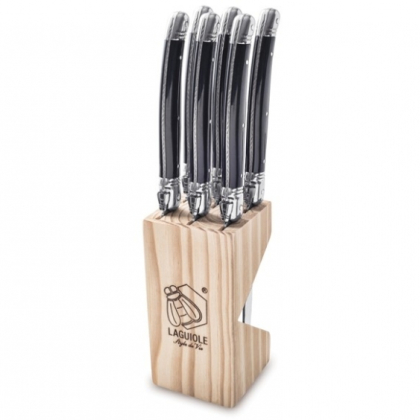 Steakmessen Zwart - Laguiole Style de Vie steakmessen zwart laguiole