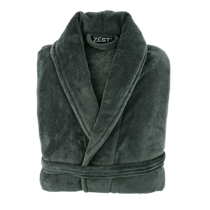 Badjas Flanel Fleece Antraciet ZEST 1