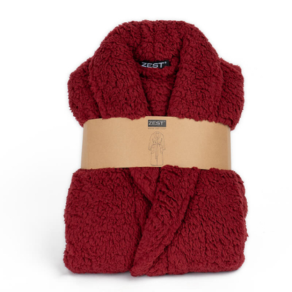 Badjas Sherpa Recycled Bordeaux