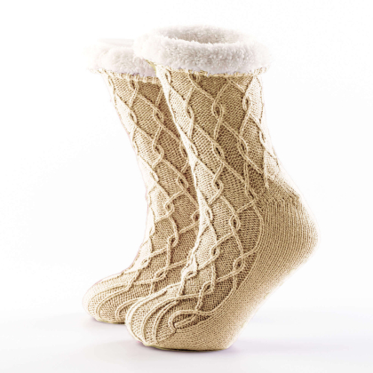 Huissokken Ellis Bone White met voering en antislip