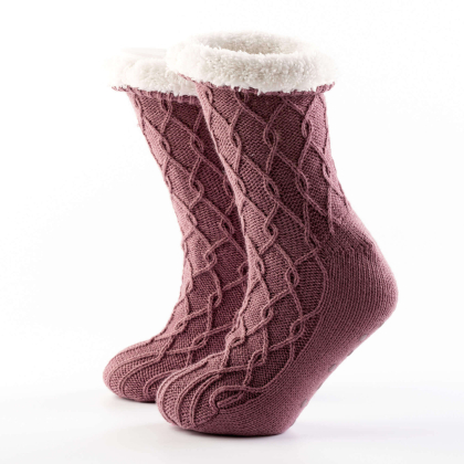 Huissokken Ellis Dusky Orchid met voering en antislip