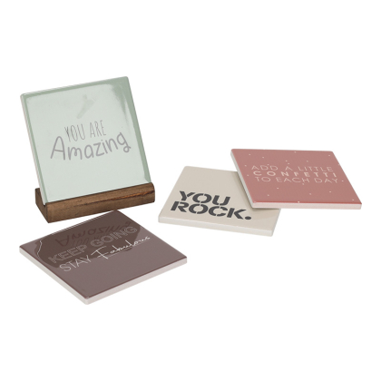 Complimenten Tegels met Standaard set van 4 - JENS Living JENS Living Complimenten Tegels met Standaard set van 4 25798 1