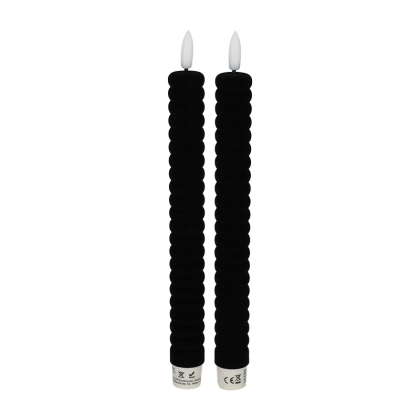 LED Dinerkaars Fluweel Zwart set van 2 - JENS Living JENS Living LED Dinerkaars Fluweel Zwart set van 2 25922