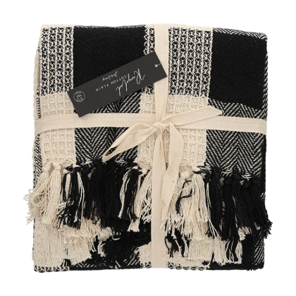 Recycled Cotton Plaid Kai Zwart - JENS Living JENS Living Recycled Cotton Plaid Kai Zwart 25857