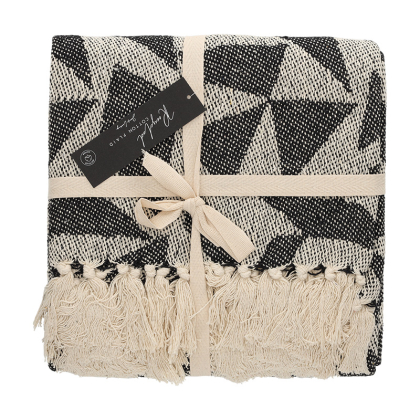 Recycled Cotton Plaid Soof Zwart - JENS Living JENS Living Recycled Cotton Plaid Soof Zwart 25853