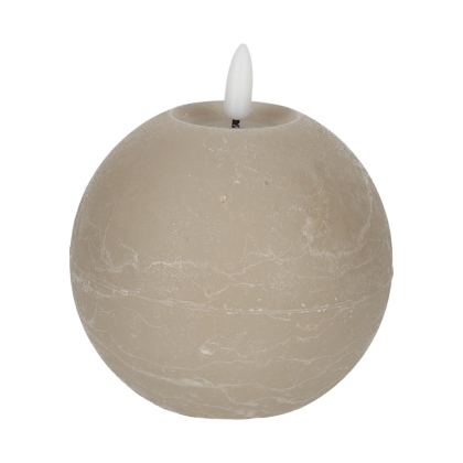 Rustieke LED Kaars Rond Taupe - JENS Living JENS Living Rustieke LED Kaars Rond Taupe 25712