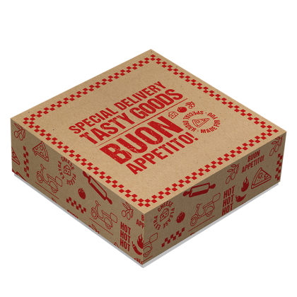 Kerstpakketdoos Bodem en Deksel Pizza Heroes 40x40cm