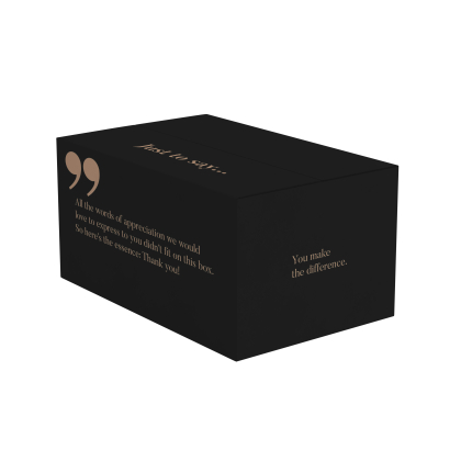 Kerstpakketdoos quote kraft zwart