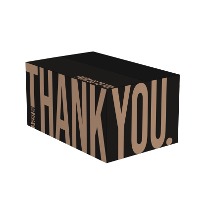 Kerstpakketdoos thank you kraft zwart