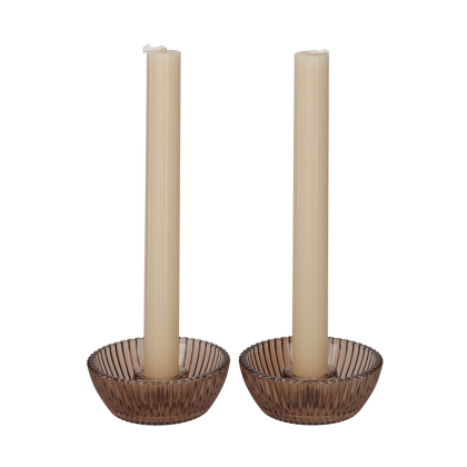 Giftset Kandelaar + Kaars Bruin - JENS Living jens living giftset kandelaar kaars bruin 2 25625