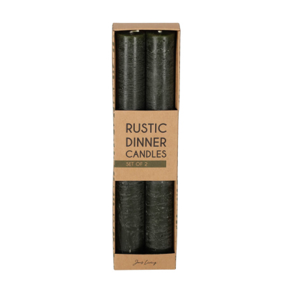 Rustieke Dinerkaarsen Groen S/2 - JENS Living jens living rustieke dinerkaarsen groen set2 25614