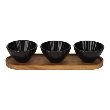 jens living serveerset met schelp schaaltjes zwart 25098