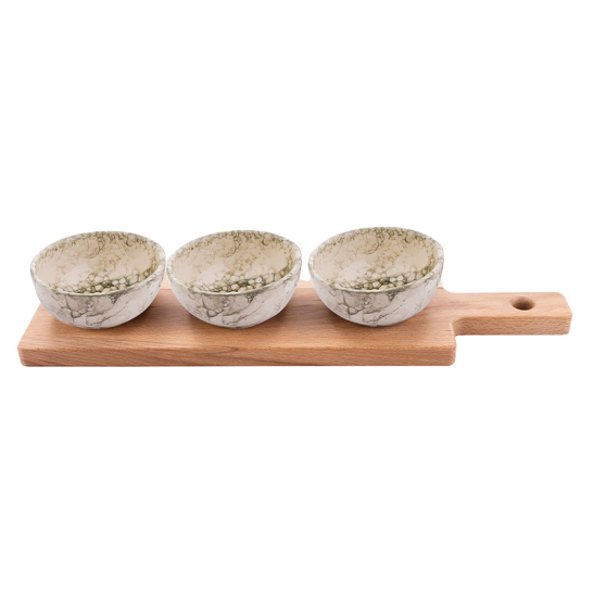 Geschenkset plank 3 schaaltjes Groen