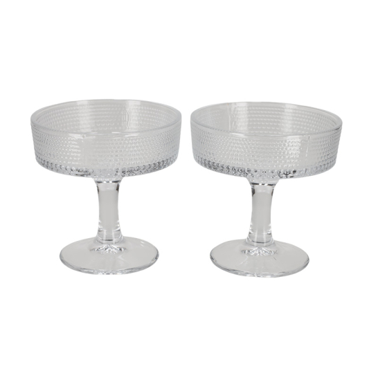 JENS Living Cocktailglazen Ribbel set van 2 24298