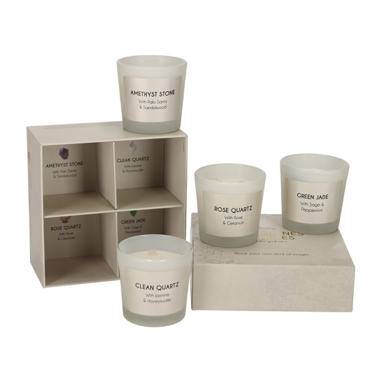 JENS Living Edelsteen Geurkaarsen Zand set van 4 25900