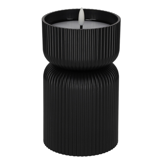 JENS Living LED Kaars Ribbel Lars Zwart 25602