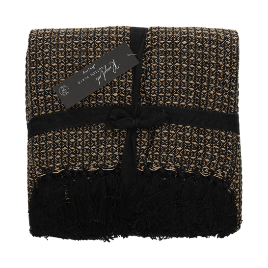 Recycled Cotton Plaid Loek Zwart - Jens Living JENS Living Recycled Cotton Plaid Loek Zwart 25854