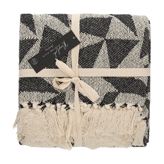 Recycled Cotton Plaid Soof Zwart - Jens Living JENS Living Recycled Cotton Plaid Soof Zwart 25853