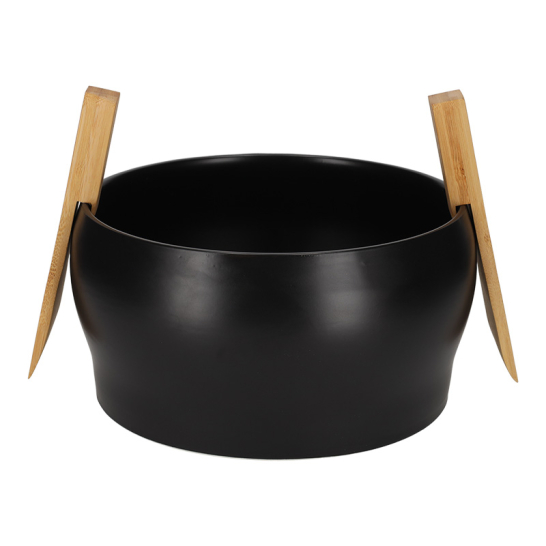 JENS Living Saladeschaal Met Bestek Zwart 25757