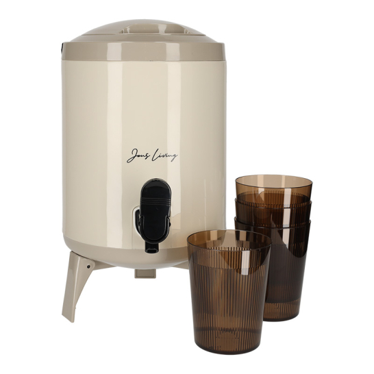 JENS Living Sapdispenser Set met 4 Bekers Taupe 25737