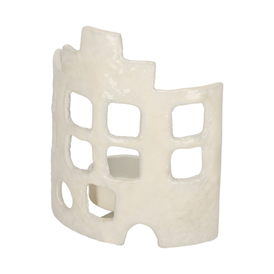 Theelichthouder Huis Off-Wit Large - Jens Living JENS Living Theelichthouder Huis Off Wit Large 25886