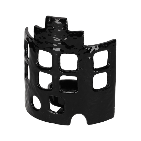 Theelichthouder Huis Zwart Large - Jens Living JENS Living Theelichthouder Huis Zwart Large 25887