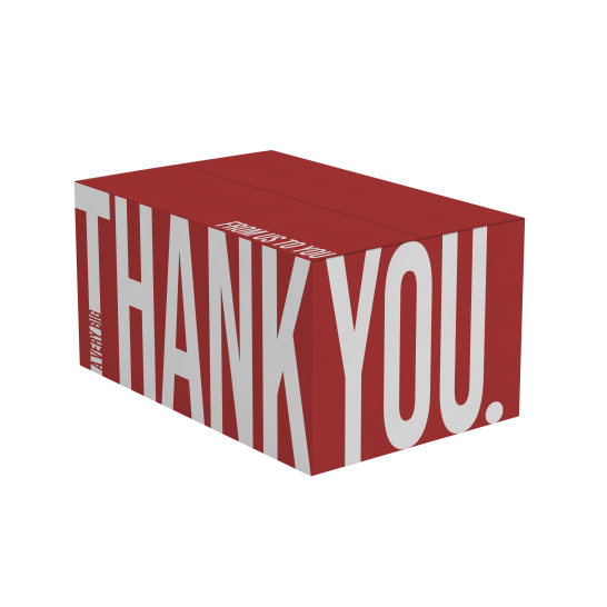 Geschenkdoos Thank You Rood Kerstpakketdoos thank you rood