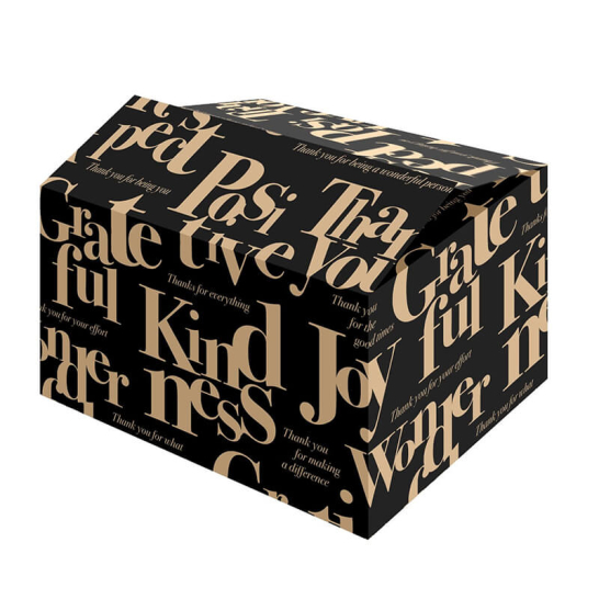 Kerstpakkettendoos Joy Black