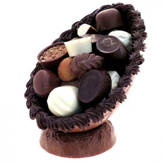 Luxe Paasei op Chocolade Nest met Pure Rand 350gr 6PT015