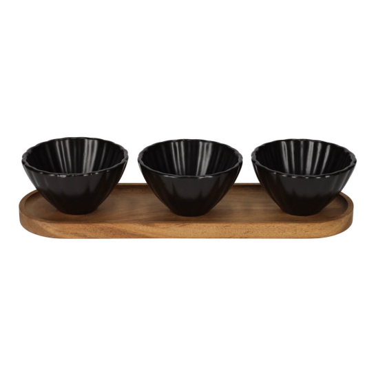 jens living serveerset met schelp schaaltjes zwart 25098