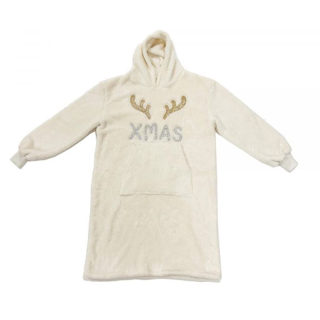 Hoodie Deken X MAS beige
