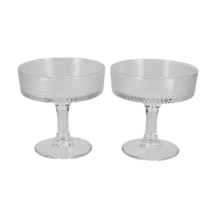 JENS Living Cocktailglazen Ribbel set van 2 - 24298
