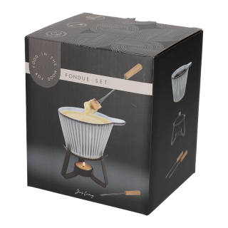 JENS Living Fondue Set Ribbel Grijs 25918 3