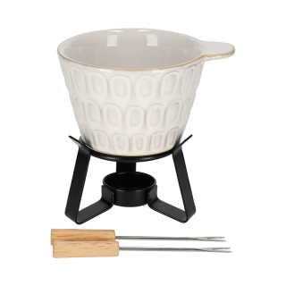 JENS Living Fondue Set Stippen Taupe 25919 1