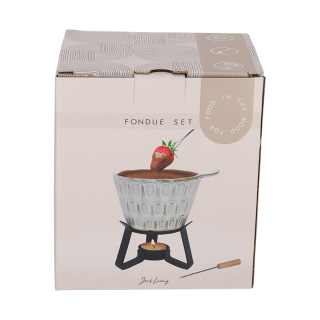 JENS Living Fondue Set Stippen Taupe 25919 5
