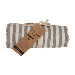 JENS Living Hamamdoek Strepen Taupe 180x90 25861 1