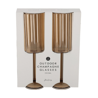 JENS Living Outdoor Champagneglazen Amber set van 2 25789 2