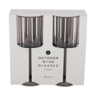 JENS Living Outdoor Wijnglazen Smoke set van 2 25787 2