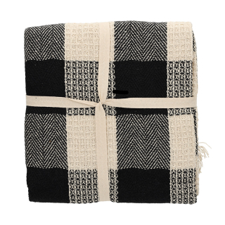 JENS Living Recycled Cotton Plaid Kai Zwart 25857 1
