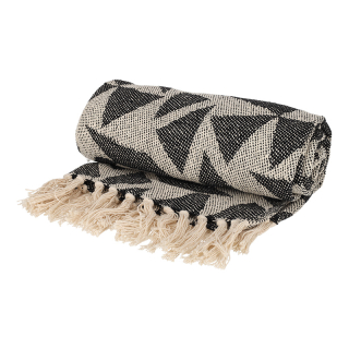 JENS Living Recycled Cotton Plaid Soof Zwart 25853 2