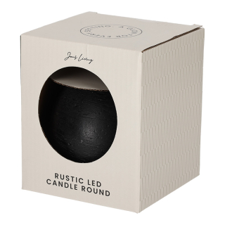 JENS Living Rustieke LED Kaars Rond Zwart 25713 1