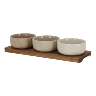 JENS Living Serveerplank Met Schaaltjes Beige 25288