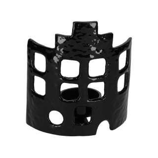 JENS Living Theelichthouder Huis Zwart Large 25887 1