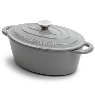 Orrefors Jernverk Ovale geemailleerde braadpan 3.5L lichtgrijs Orrefors Jernverk Ovale geemailleerde braadpan 3.5L lichtgrijs