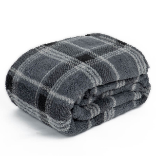 Plaid XL Sherpa Recycled Ruit Grijs 1 Plaid XL Sherpa Recycled Ruit Grijs 1