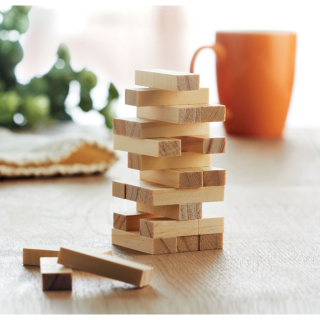 Toren spel 54 blokjes in katoenen zakje 2